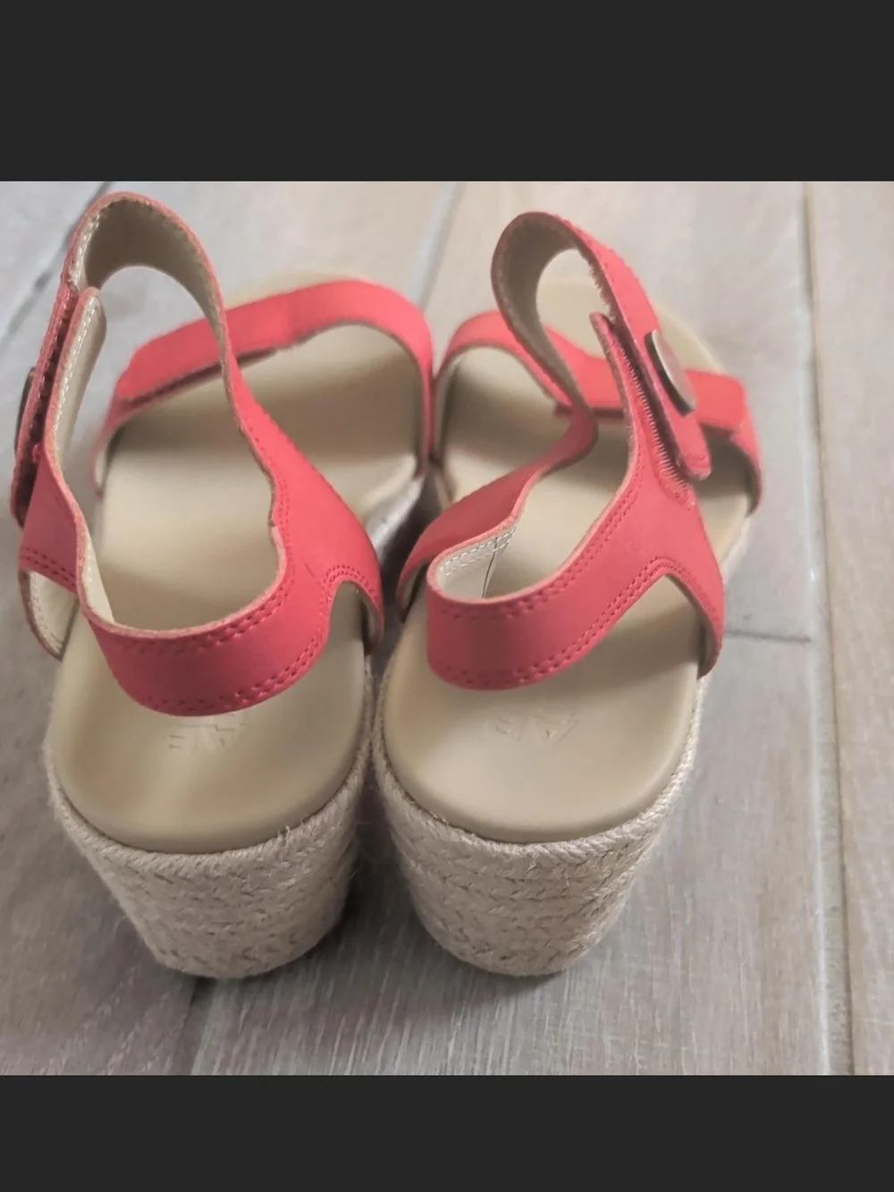 ABEO Riviera Red Slingback Espadrille Wedge Sandals Size 8